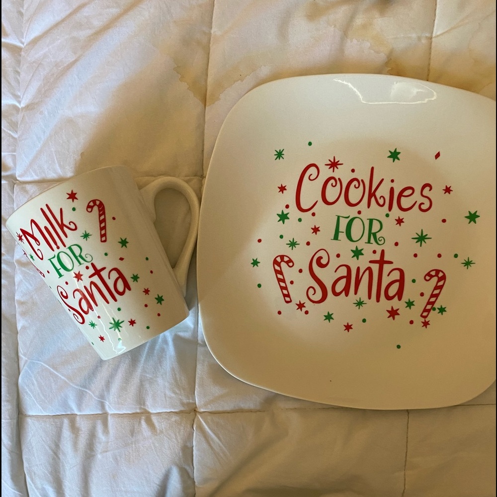 Santa cookies and milk set